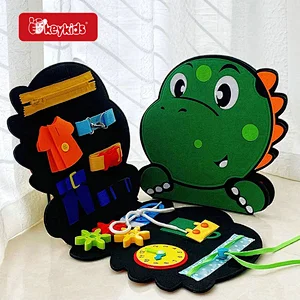 Factory Direct Early Learning Toy Dinosaur Shaped Felt Busy Board For Kids W12D518