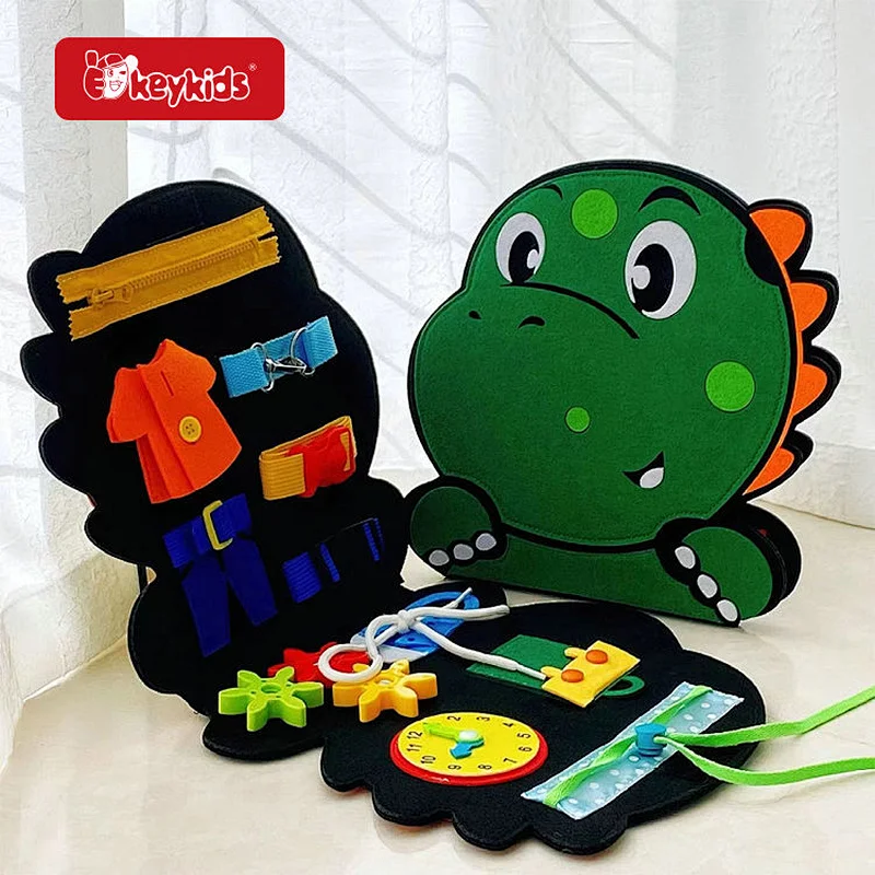 Hot Selling Educational Folding Elephant Shaped Felt Busy Board For Kids W12D515
