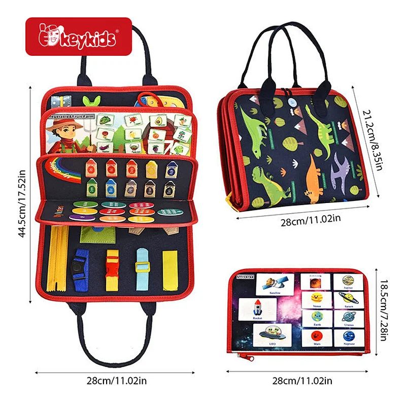 Hot Selling Educational Folding Elephant Shaped Felt Busy Board For Kids W12D515